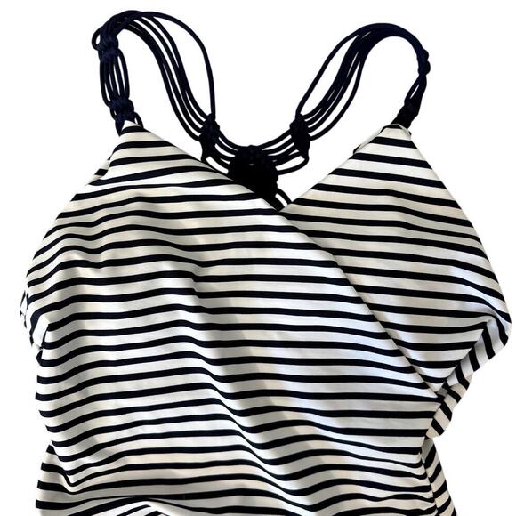 NWOT Women's Nautical Bathing Suit High Coverage One Piece Size Medium - Picture 4 of 7